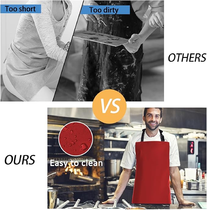Homsolver 2 Pack Waterproof Rubber Aprons, Heavy Duty Butcher for Men, Chemical Vinyl Plastic Aprons for Dishwashing - Image 5