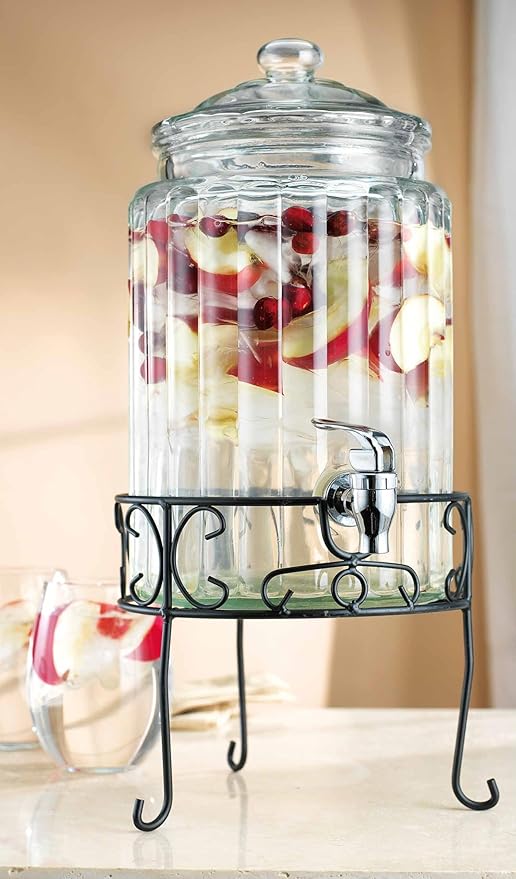 MosJos 2 PACK 1.5 Gallon Drink dispenser, Glass Beverage Dispenser With Elegant Stand Stand, Drink Dispensers for Parties With Spigot 100% Leakproof. Perfect For Parties And Daily Use - Image 7