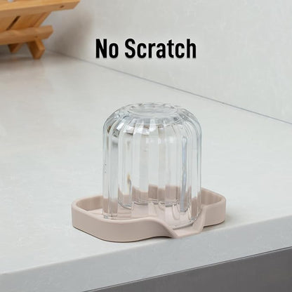 Zulay Kitchen Small Silicone Sponge Holder (4.9x3.3”) – Space-Saving Sink Organizer Tray for Sponge, Soap, Brush & More – Compact Non-Slip Dish for Kitchen & Bathroom (Ivory) - Image 7