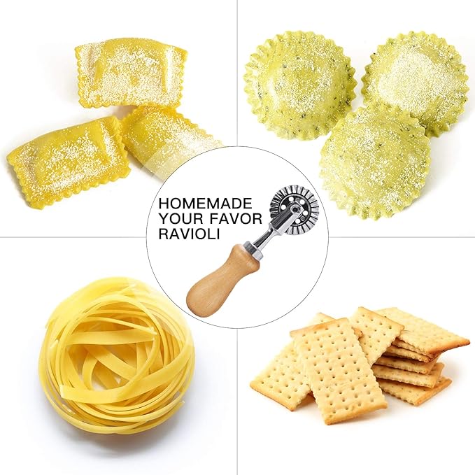 Pastry Wheel Cutter - Pasta Cutter Wheel - Ravioli Crimper Cutter Wheel for Home and Kitchen Use, 1.3inch - Image 7
