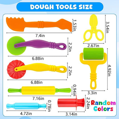 Dough Tools Kit – 12-Piece Dough Play Tools Set with 5 Extruders, Scissors, Rollers, Rolling Pins, Cutters for Kids Ages 3+ - Image 2