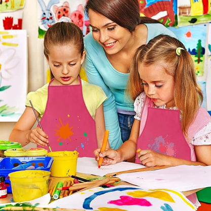 KUUQA 16/24/30/36/40Pcs Kids Apron Painting Aprons for Kids, Kids Paint Apron Art Smock for Classroom Painting Party Supplies
