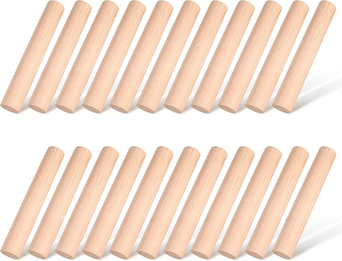 Patelai 20 Pieces Small Wooden Rolling Pin, Dumpling Dough Roller Wooden Mini Rolling Pins Kitchen Utensil Tool for Fondant, Pasta, Bread, Pastry, Cookies, Pizza, Pie, Cylinder Style, 6.3 Inch by Patelai