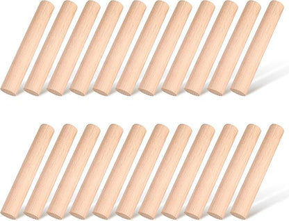 Patelai 20 Pieces Small Wooden Rolling Pin, Dumpling Dough Roller Wooden Mini Rolling Pins Kitchen Utensil Tool for Fondant, Pasta, Bread, Pastry, Cookies, Pizza, Pie, Cylinder Style, 6.3 Inch by Patelai