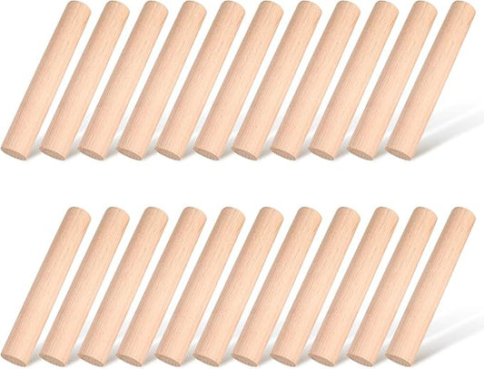 Patelai 20 Pieces Small Wooden Rolling Pin, Dumpling Dough Roller Wooden Mini Rolling Pins Kitchen Utensil Tool for Fondant, Pasta, Bread, Pastry, Cookies, Pizza, Pie, Cylinder Style, 6.3 Inch by Patelai