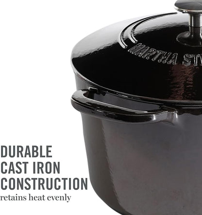 MARTHA STEWART Gatwick 7-Quart Enamel Cast Iron Dutch Oven Pot with Lid – Grey – Heavy-Duty Dutch Oven for Slow Cooking, Braising & Baking - Image 7