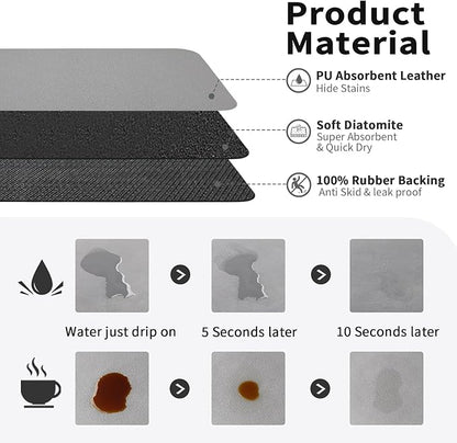 HotLive Coffee Mat - Absorbent Hide Stain Rubber Backed Dish Drying Mat for Kitchen Counter - Bar Mats for Countertops Accessories Fit Under Coffee Maker Espresso Machine - Image 2