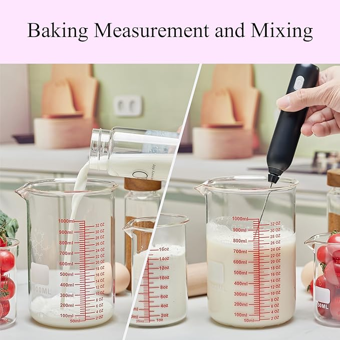 High Borosilicate Glass Measuring Cup Set-V-Shaped Spout，Includes 250ml(8OZ), 500ml(16OZ), and 1000ml(32OZ) Glass Measuring Beaker, Easy to Read - Image 6