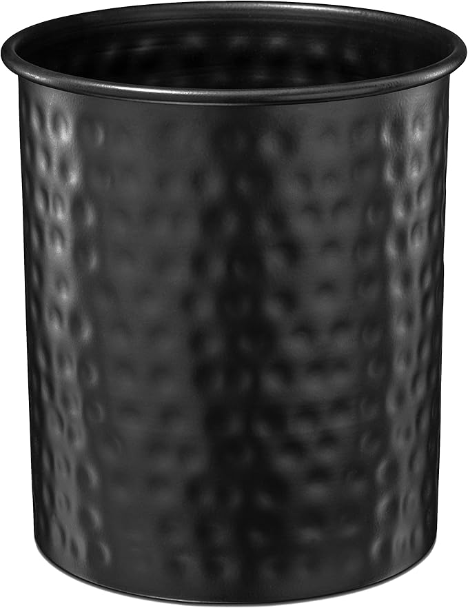 Monarch Abode Kitchen Utensil Holder – Hand Hammered Metal Black Utensil Holder, Decorative Utensil Crock for Kitchen Counter, Cooking Tool and Spatula Holder for Countertop, Caddy Organizer by MonarchAbode