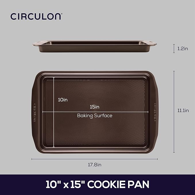 Circulon Nonstick Bakeware, Nonstick Cookie Sheet / Baking Sheet - 10 Inch x 15 Inch, Chocolate Brown - Image 2