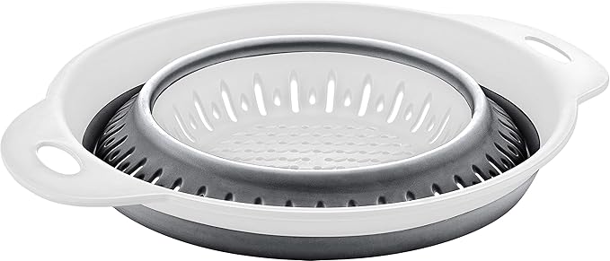 Collapsible Colanders (Strainers) for Fruit Vegetable Food Sizes 8" - 2 Quart (grey) - Image 2