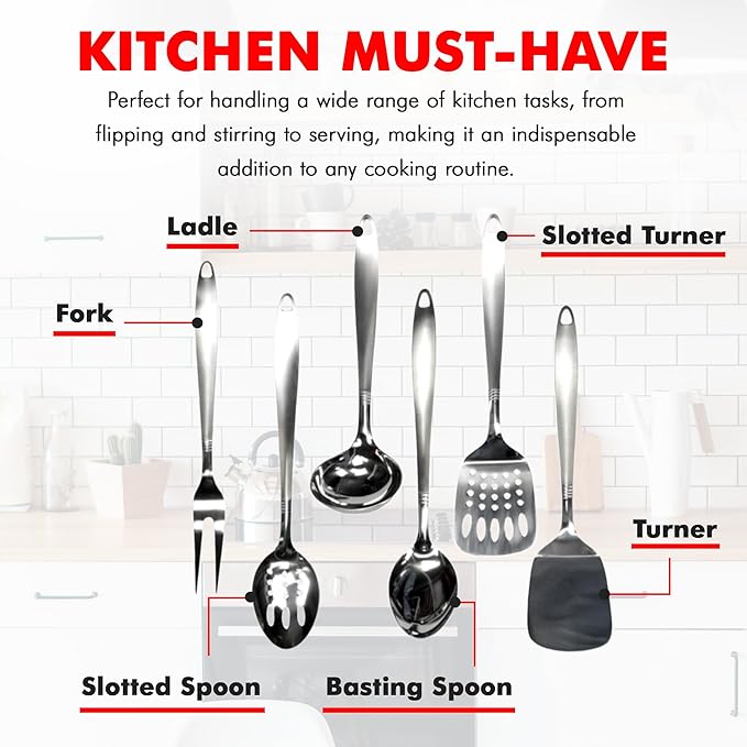 Chef Craft 10230 1-Piece Stainless Steel Solid Spoon,13-Inch - Image 6