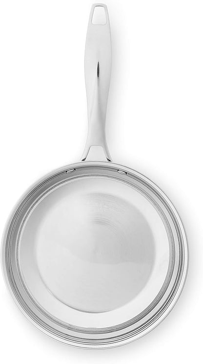 Amazon Basics 2-Piece Stainless Steel Induction Frying Pan Set, Oven Safe, Riveted Handle, Heat Distributes Evenly, 8-inch & 10-inch, Silver - Image 4