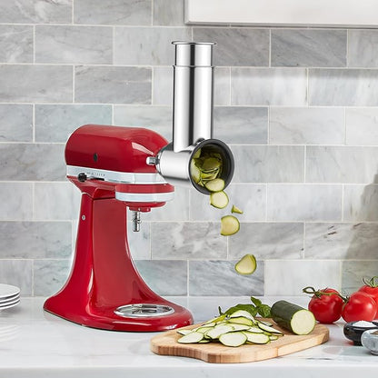 Stainless Steel Slicer Shredder Attachment for KitchenAid Stand Mixer, Cheese Grater Attachment for KitchenAid, Salad Maker, Grinding Powder, Dishwasher Safe with 4 Blades by InnoMoon - Image 5