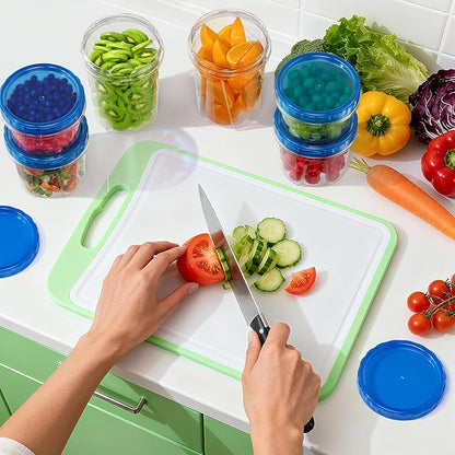 BiuLeon 12 Pack-17oz Freezer Storage Containers, Plastic Food Storage Containers with Twist Top Lids, BPA Free and Reusable Soup Containers with Lids, Leakproof/Microwave/Dishwasher Safe