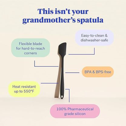 GIR: Get It Right Silicone Kitchen Spatula - Non-toxic Cooking Utensils for Nonstick Cookware, Cooking and Baking, Skinny - 11IN - Black