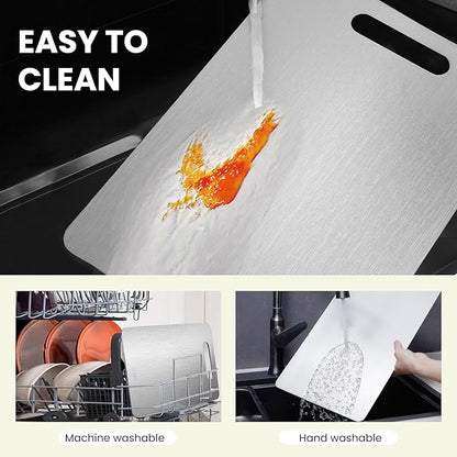 New Titanium Cutting Board - 100% Pure Titanium Cutting Boards For Kitche,Easy to clean, Double-sided food-grade Cutting Board For Meats, Fruits And Vegetables (13 * 9) - Image 3
