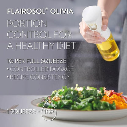 OLIVIA SIGNATURE Advanced Kitchen Oil Sprayer Technology, Fine Mist & Portion Control, Refillable Glass Olive Oil Cooking Spray Bottle for Air Fryer, Salad, BBQ, 130ml (Gold Print) - Image 5