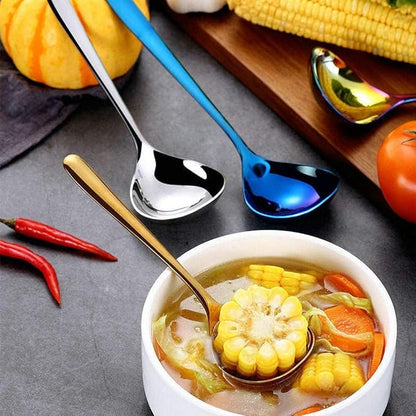 Comicfs 4 Pack Small Soup Ladles, Sauce ladles, SUS 304 Stainless Steel Small Serving Ladle, Gravy Soup Spoon Ladles 8-Inch (Gold) - Image 7