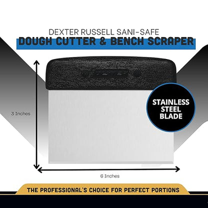 Dexter-Russell 6” x 3” Dough Cutter/Scraper – S196B, Stainless Steel Blade with Black Textured Handle, Sani-Safe Series, NSF Certified, Made in USA - Image 2