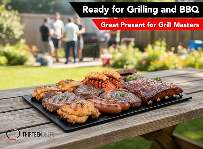 Thirteen Chefs 30x18 Extra Large Cutting Board for Fish, Meat, BBQ - 1/2 Inch Thick Black Plastic, Commercial Grade HDPP Poly with NSF Stamp, 10 pounds - Image 6