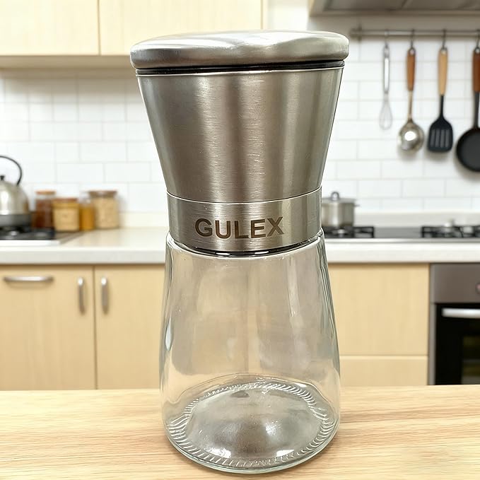 Gulex Pepper Grinder Pepper Mill, Salt Grinder Refillable,(Single Package) Adjustable, Stainless Steel Sea Salt Shaker with Ceramic Rotor (1 pack) - Image 5