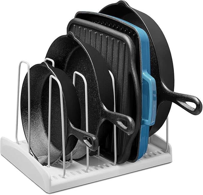 YouCopia StoreMore Cookware Rack with Tall Steel Wires, Adjustable Pan and Lid Organizer for Kitchen Cabinet Storage, Classic Edition by YouCopia