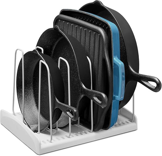 YouCopia StoreMore Cookware Rack with Tall Steel Wires, Adjustable Pan and Lid Organizer for Kitchen Cabinet Storage, Classic Edition by YouCopia