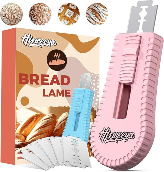 Bread Lame Sourdough Bread Baking Supplies Bread Cutter, Extractable & Magnetic Dough Cutter for Sourdough Bread, Pizza Dough and Baking Supplies, Scoring Patterns booklet & 5 Razor Blades