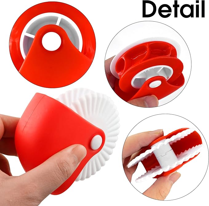 2 Pack Pastry Cutting Wheel, Pastry Wheel Decorator Pie Crust Pastry Wheel and Cutter for Cutting Pastry, Rolled Pastry Pie Crimper, Baking & Cooking Tool for Apple Pie Crust or Ravioli Pasta - Image 3