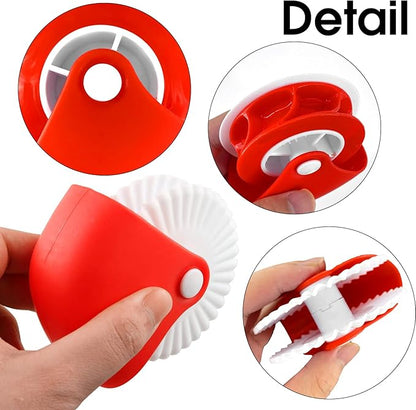 2 Pack Pastry Cutting Wheel, Pastry Wheel Decorator Pie Crust Pastry Wheel and Cutter for Cutting Pastry, Rolled Pastry Pie Crimper, Baking & Cooking Tool for Apple Pie Crust or Ravioli Pasta - Image 3
