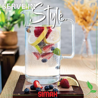 Simax Glass Pitcher, 64 Ounce (2 Quart) Borosilicate Glass, Made in Europe Hot and Cold Safe Iced Tea Pitchers for Drinks, Water, Lemonade Pitcher, Cocktail Jug, Sangria Pitchers - Image 7