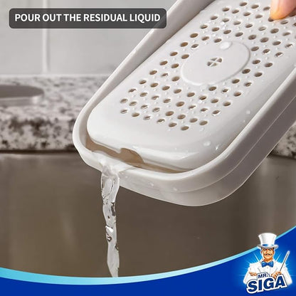 MR.SIGA 2 in 1 Premium Soap Dispenser and Sponge Holder, Dishwashing Soap Pump Dispenser for Kitchen Countertop, White - Image 4