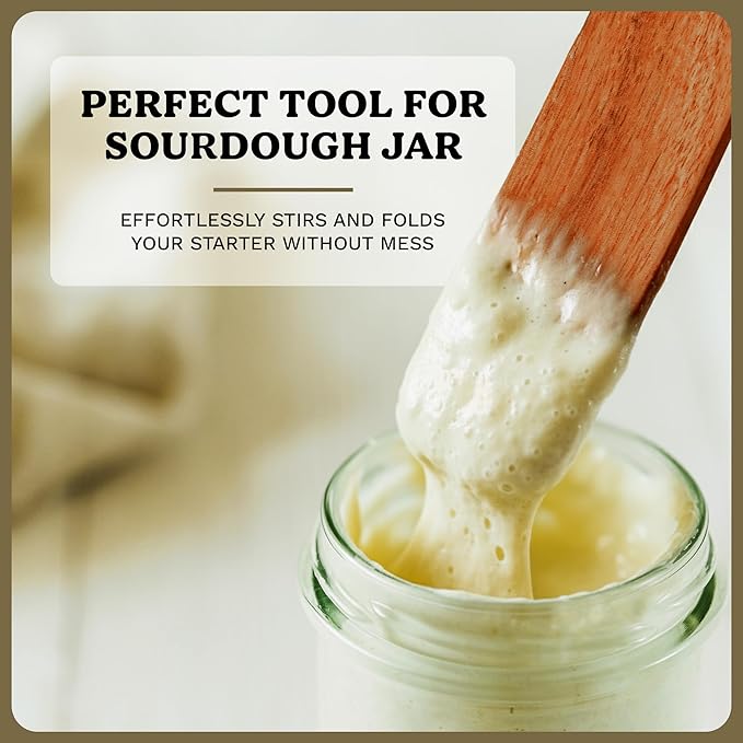 2Pcs Wooden Skinny Spurtle Set for Jars, Premium Natural Acacia Wood Tool for Stirring, Mixing, Serving, Jam, Cheese, Cream and Peanut Butter