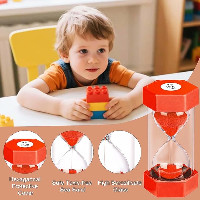 Hourglass Sand Timer 1 Minute, Unbreakable 1m Sand Clock, Plastic SandWatch 1 Min, Reloj De Arena 1 Minutos, Colorful Hour Glass Sandglass for Classroom Games(Red)