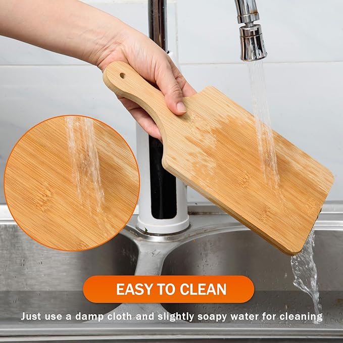 AWIZOM 6 Pcs Thicken Bamboo Cutting Board Bulk 11x5 Inch Personalized Wood Chopping Board Customized Laser Engraving Charcuterie Boards for Wedding Mother's Day Housewarming Present,0.39" Thick - Image 5
