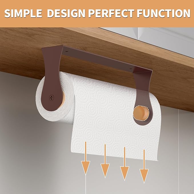 Oil Rubbed Bronze Paper Towel Holder Under Cabinet, Oil Rubbed Bronze Kitchen Accessories Decor, Wall Mount Paper Towel Holder for Bathroom, Stainless Steel, Adhesive or Screws - Image 2