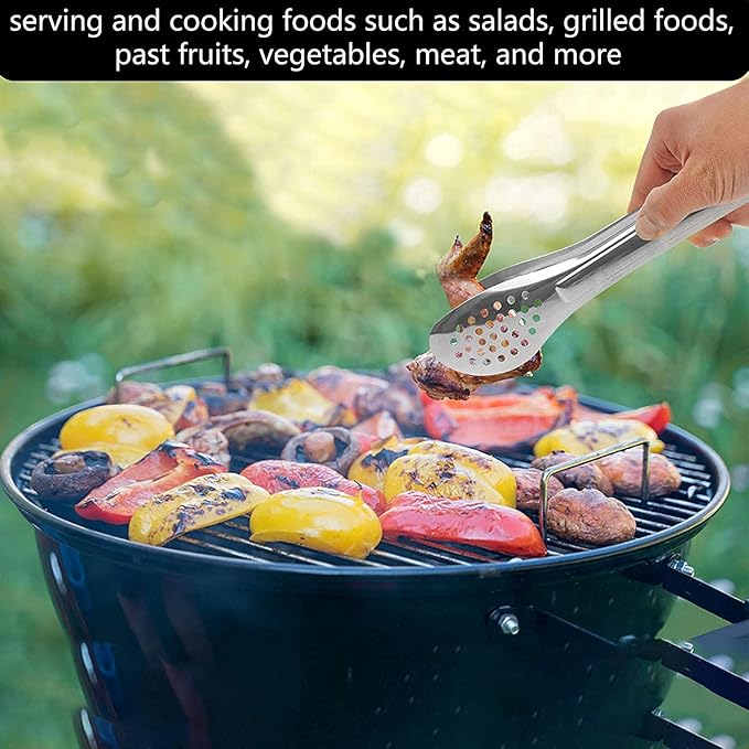 6 Pack Buffet Tongs,Stainless Steel Serving Tongs Serving Utensils 7Inch,9Inch,12Inch - Image 6