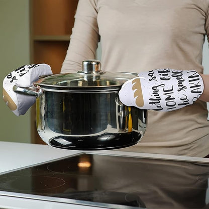 Patelai 50 Pieces Blank Sublimation Oven Mitts Set Include Blank Sublimation Heat Resistance Oven Gloves and Pot Holders for DIY Kitchen Dining Room Accessories