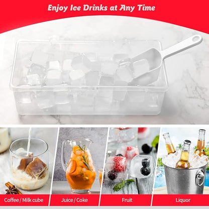 Silicone Ice Cube Tray with Leak-Proof Lid & Storage Bin for Freezer – BPA-Free 36-Piece Nugget Ice Molds, Spill-Resistant Cover & Ice Scoop Container Cover - Image 4
