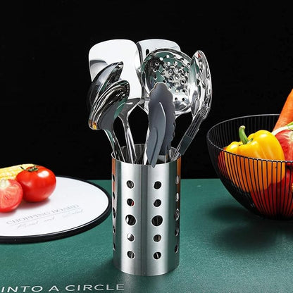 Stainless Steel Cooking Utensils Set, Berglander 13 Pieces Kitchen Utensils Set, Kitchen Tools Set With Utensil Holder Non-Stick And Heat Resistant,Dishwasher Safe, Easy to Clean (13 Packs) - Image 2