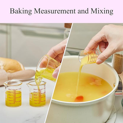 High Borosilicate Glass Measuring Cup-V-Shaped Spout，Glass Measuring Beaker for Kitchen or Restaurant, Easy to Read, 30 ML (1 Oz)-Pack of 2 - Image 5