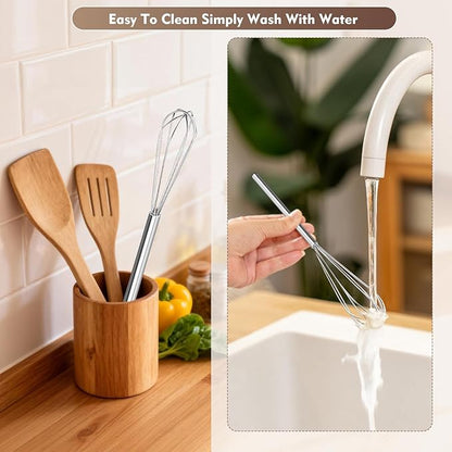 10 Inch Mini Whisk, 304 Anti-Rust Stainless Steel Small Whisks for Cooking, Baking, Mixing Ingredients & Deep Containers (1 Piece) - Image 7