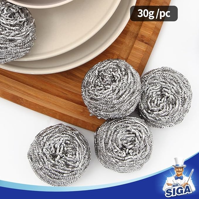 MR.SIGA Stainless Steel Scourer, Pack of 6, 30g - Image 3