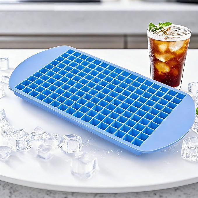 Silicone Ice Cube Tray,160 Mini Crushed Ice Cube Molds Easy Release Small Ice Cube for Chilling Whiskey Cocktail Kitchen Gadgets Stackable Ice Trays,Super mini ice Cubes 1cm³,Without lid,1 Pack