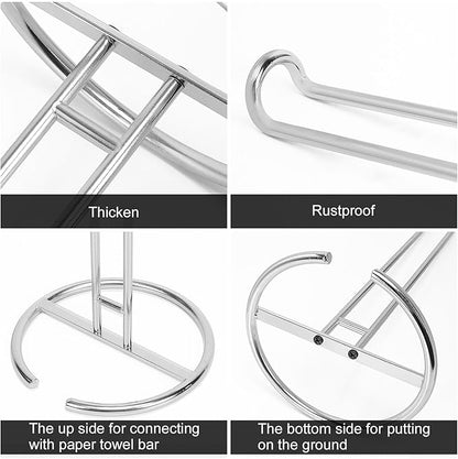 NearMoon Paper Towel Holder, Sturdy Paper Towel Stand Dispenser-All Metal, Standard or Jumbo-Sized for Kitchen Countertop, Farmhouse, Living Room (1 Pack, Chrome Finish) - Image 4