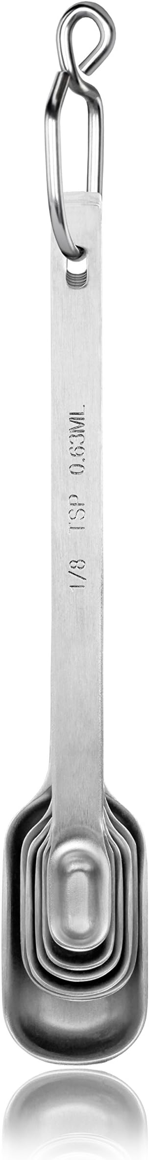 New Star Foodservice 43136 Stainless Steel 18/8 Measuring Spoons (Set of 6), Silver - Image 4