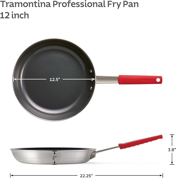 Tramontina Professional 12-Inch Ceramic Non Stick Large Frying Pan, Heavy-Gauge Aluminum Skillet with Ceramic Nonstick Coating, Dishwasher and Oven Safe, Black - Image 5