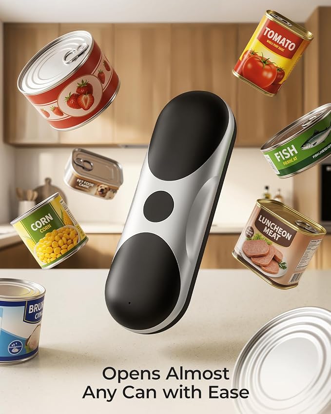 Electric Can Opener, One-Touch Automatic Can Opener, USB Rechargeable Electric Can Opener for Seniors with Arthritis- Cordless Battery Powered, Side Cut, Smooth Edge, Handsfree, for Any Size Cans - Image 7