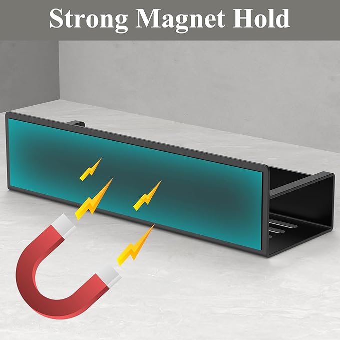 HuggieGems Magnetic Water Bottle Holder for Refrigerator, Cup Holder Organizer for Stanley and Tumbler for Kitchen, 6 Pack, Black - Image 2